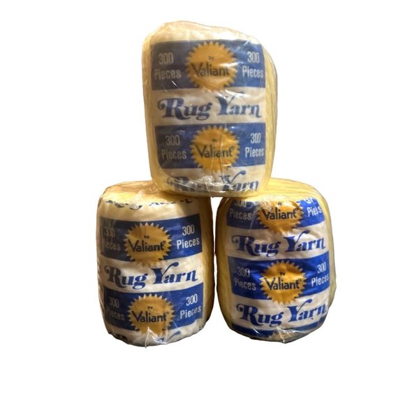 Valiant Other - Vtg Valiant Rug Yard 7303 Light Lime 300 Pieces Lot of 3 Made in Israel Yellow